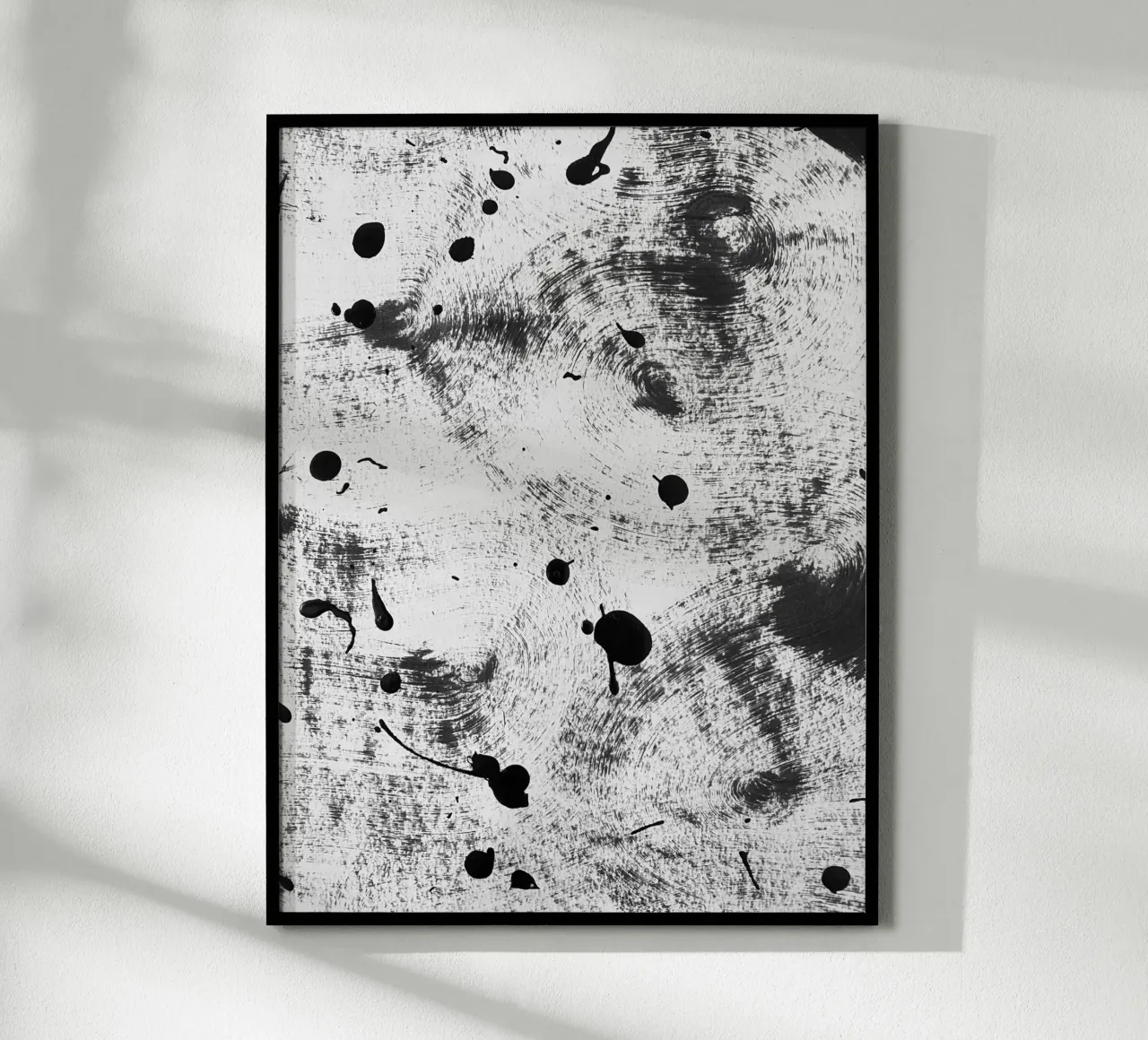Black splashes of paint on a white background I hahnemühle by Lisa Jureczko Arts Illustration