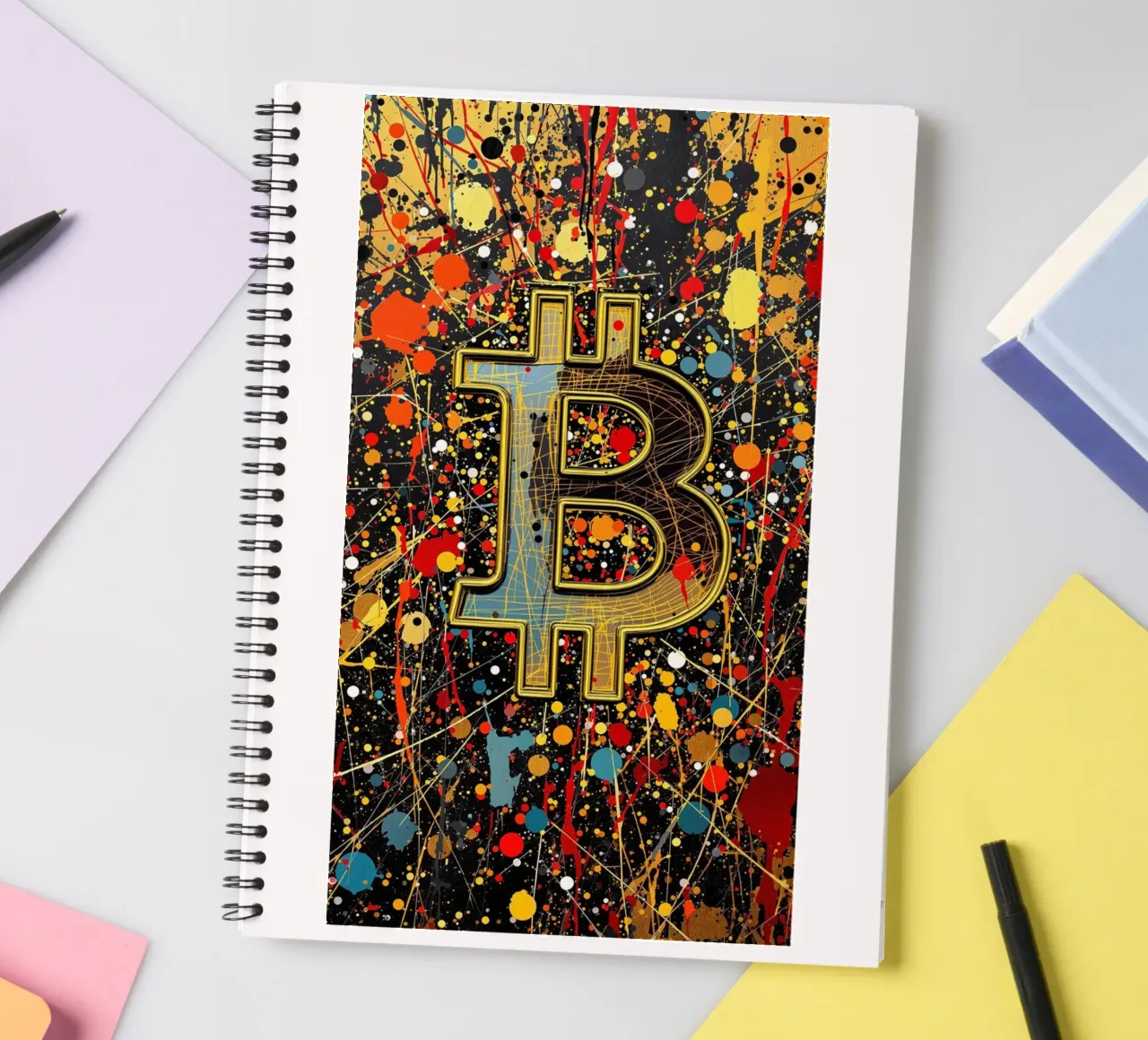 BTC... as imagined by someone, somewhere... spiral notebook by Crypto_Jungle