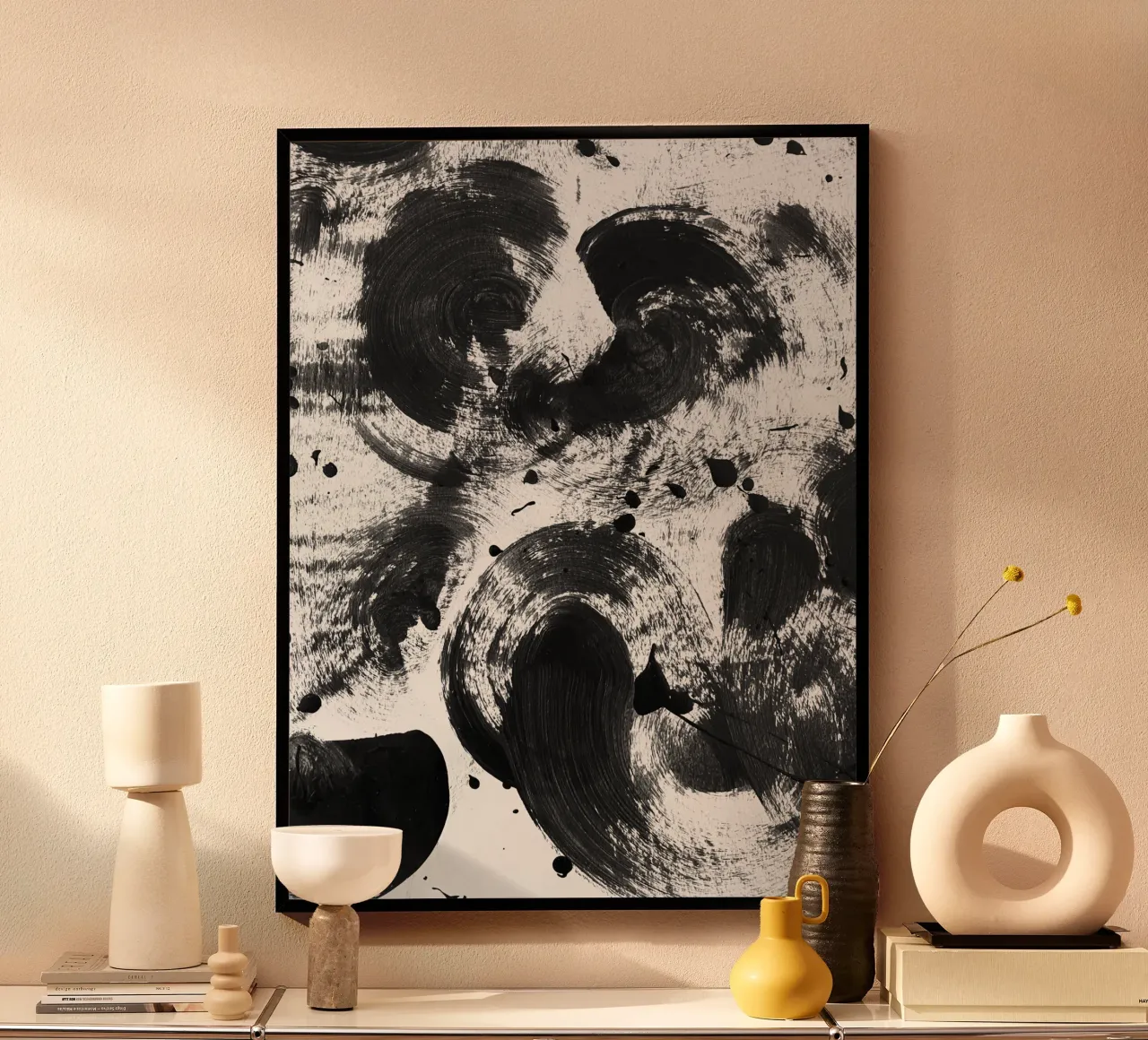 Black splashes of paint on a white background II hahnemühle by Lisa Jureczko Arts Illustration