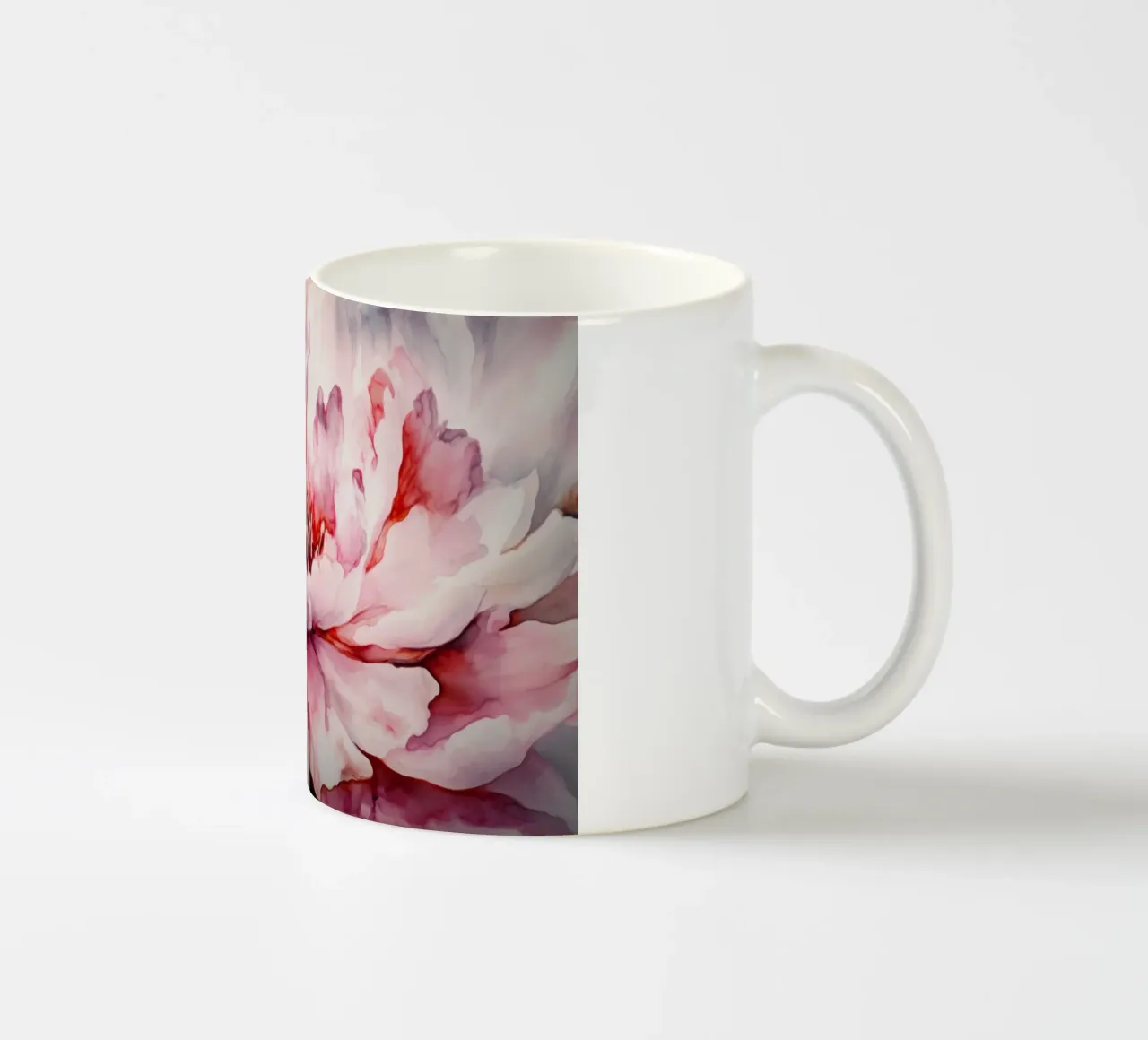 Audace e lussuoso fiore di peonia acquerellato rosa tazza in ceramica da Flower Garden - Uta Naumann