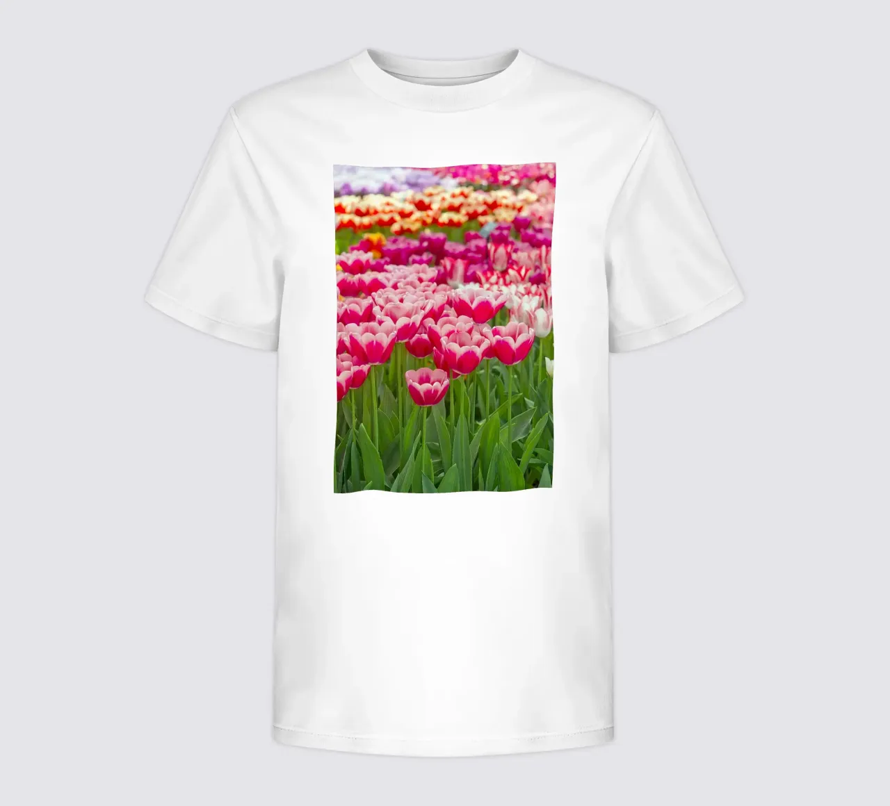 Fields of Joy: Vibrant Tulips in Bloom kids t-shirt by Curious Collections by Marielle Leenders