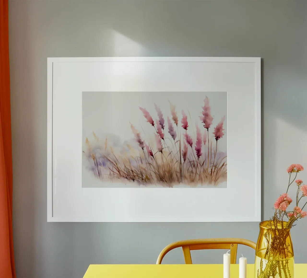 Acquerello astratto moderno rosa e viola erbe poster da Flower Garden - Uta Naumann
