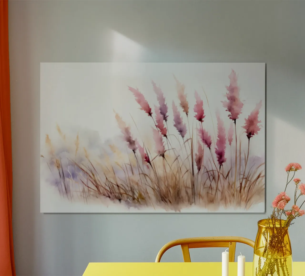 Acquerello astratto moderno rosa e viola erbe poster da Flower Garden - Uta Naumann