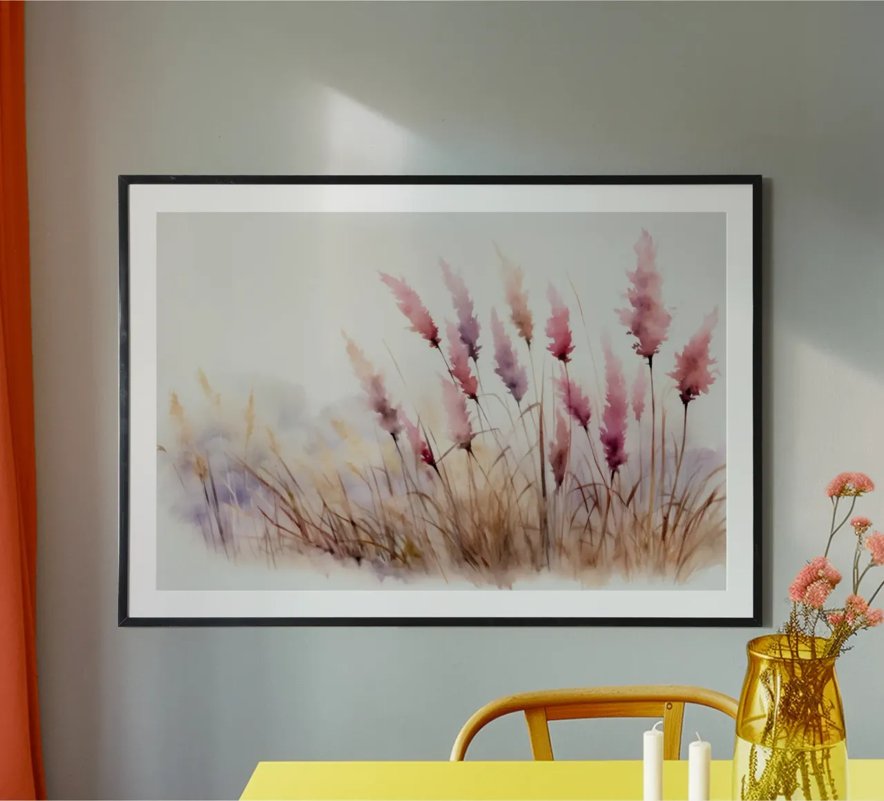 Acquerello astratto moderno rosa e viola erbe poster da Flower Garden - Uta Naumann
