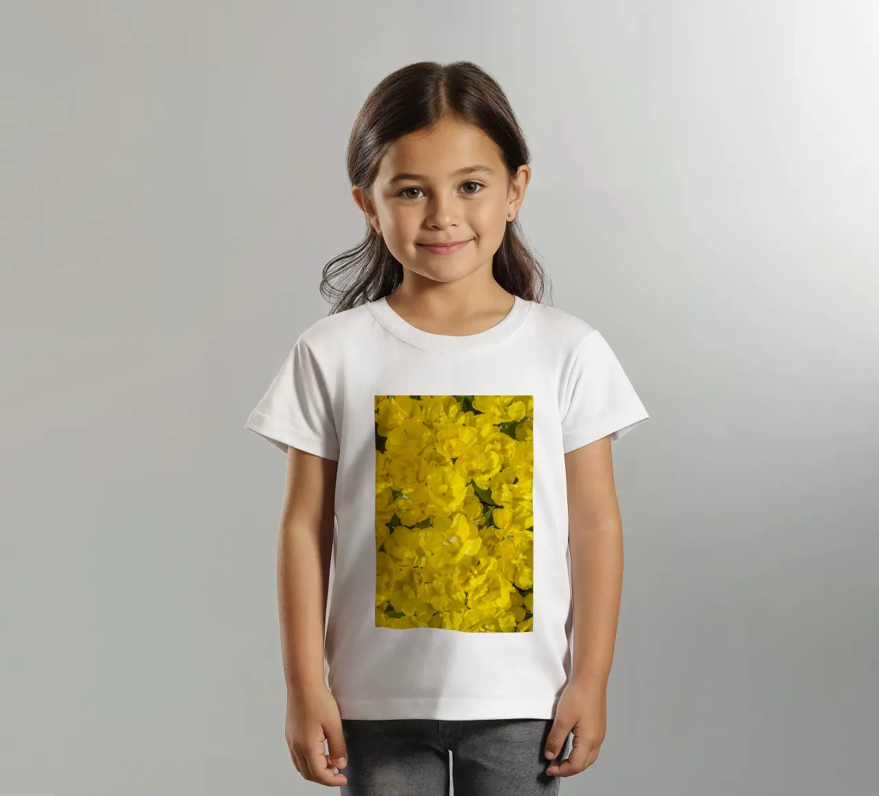 A Burst of Sunshine: Yellow Tulips kids t-shirt by Curious Collections by Marielle Leenders