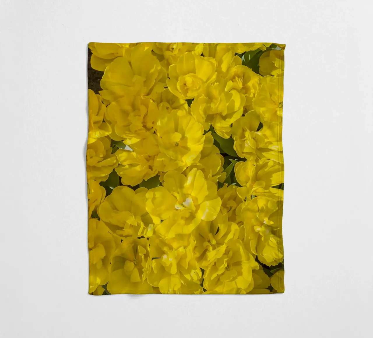 A Burst of Sunshine: Yellow Tulips fleece blanket by Curious Collections by Marielle Leenders