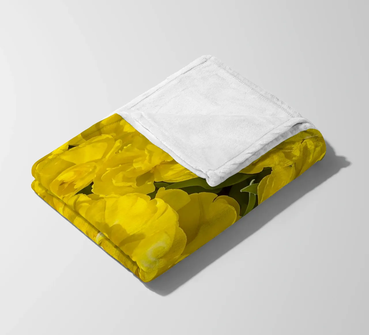 A Burst of Sunshine: Yellow Tulips fleece blanket by Curious Collections by Marielle Leenders