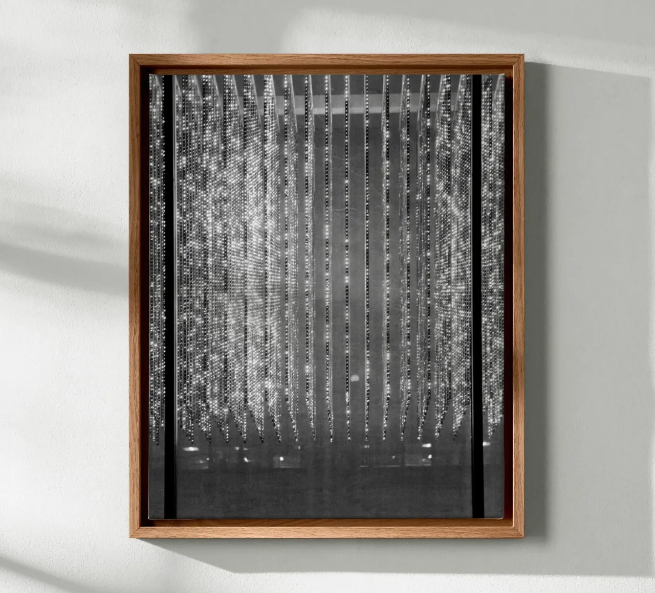 Installazione luminosa in bianco e nero a New York tela da Lisa Jureczko Arts Illustration