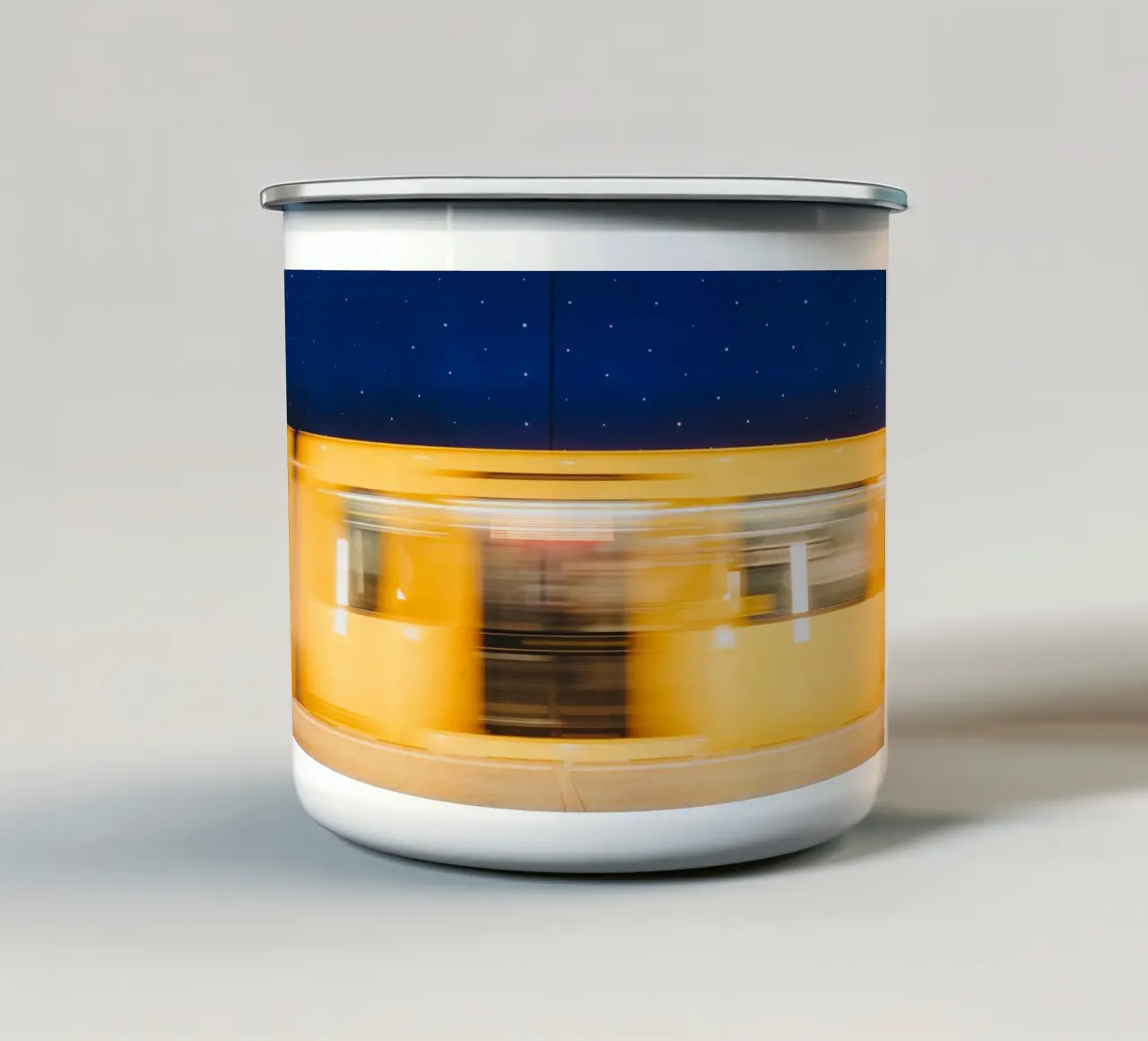 Métro de Berlin - exposition longue durée avec trace de lumière mug en émail de Bold and Retro