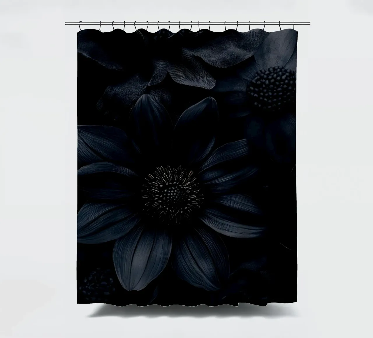 Gotico Vintage Nero Moody Dahlia Fiori tenda da doccia da Flower Garden - Uta Naumann