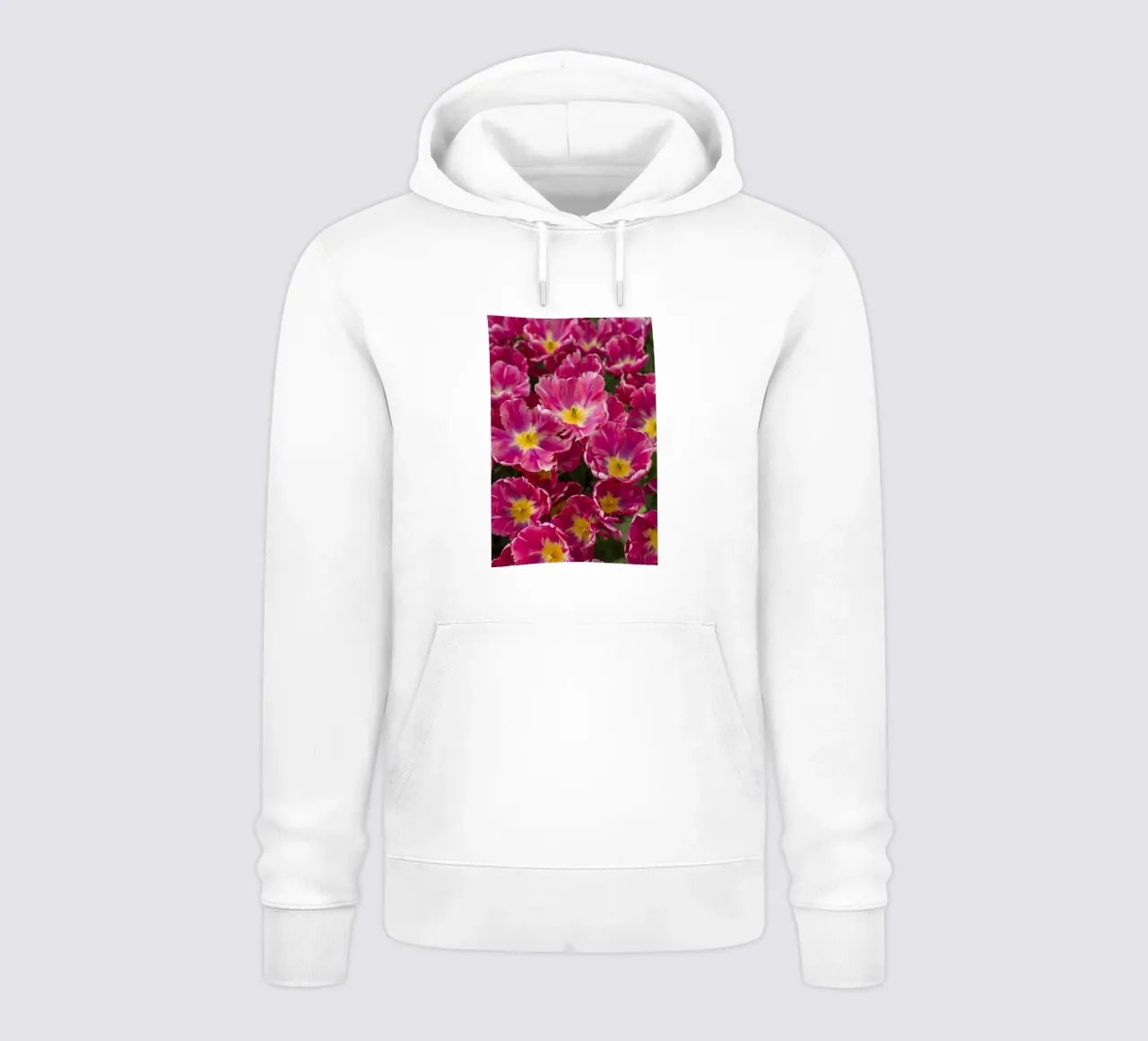 Eleganza floreale: Tulipani rosa in pieno splendore felpa con cappuccio da Curious Collections by Marielle Leenders