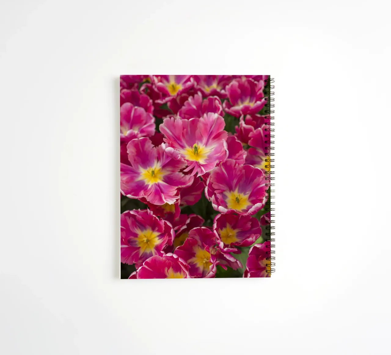 Floral Elegance: Lush Pink Tulips in Full Glory spiral notebook by Curious Collections by Marielle Leenders