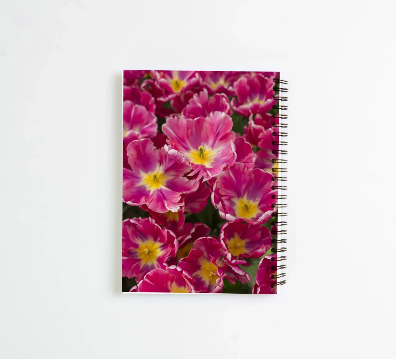 Floral Elegance: Lush Pink Tulips in Full Glory spiral notebook by Curious Collections by Marielle Leenders