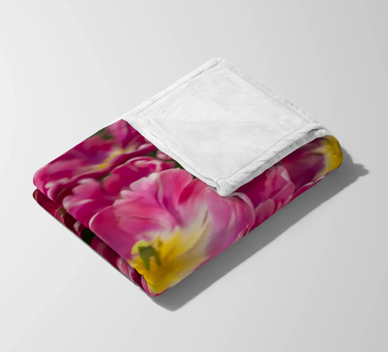 Floral Elegance: Lush Pink Tulips in Full Glory fleece blanket by Curious Collections by Marielle Leenders