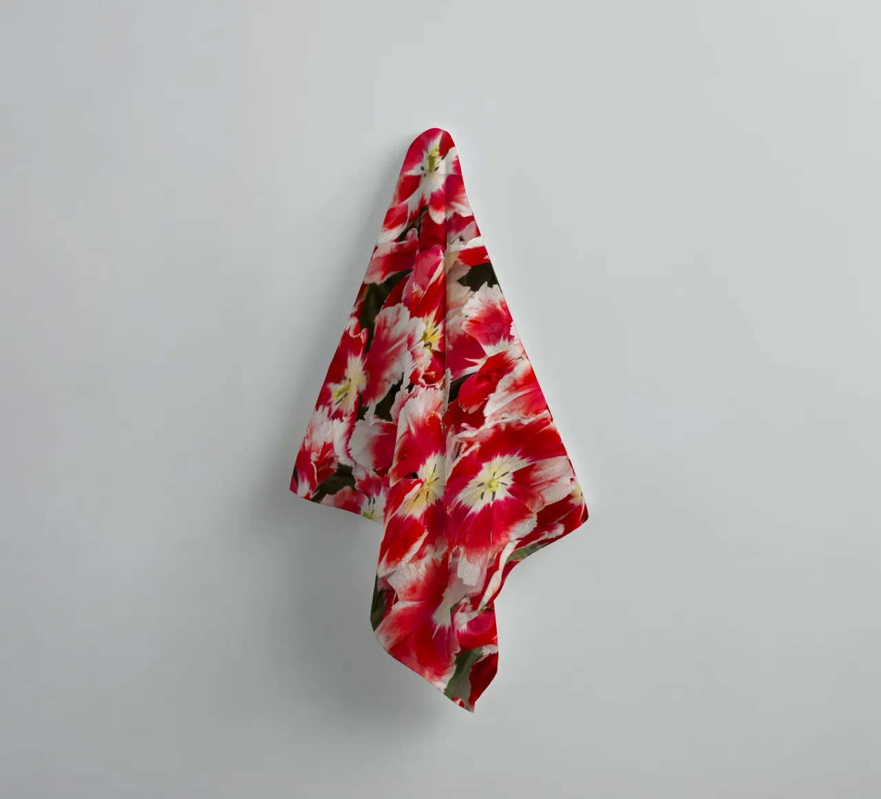 Eleganza audace: Tulipani rossi/bianchi asciugamano da bagno da Curious Collections by Marielle Leenders