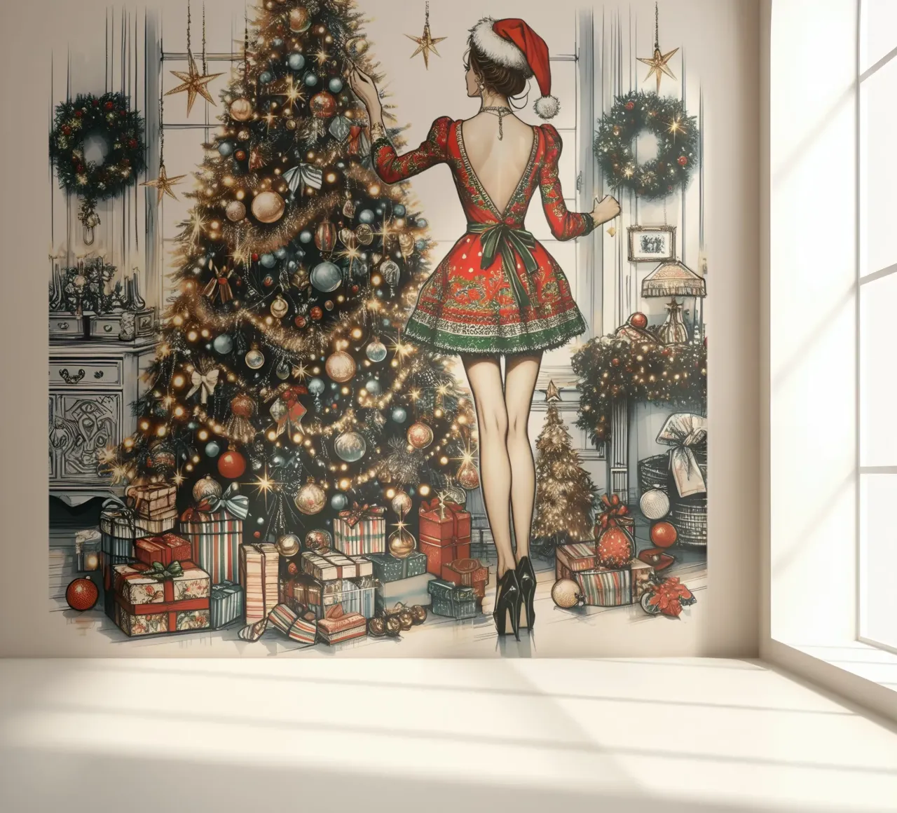Regalos de Navidad papel para pared de ARTOMATIC