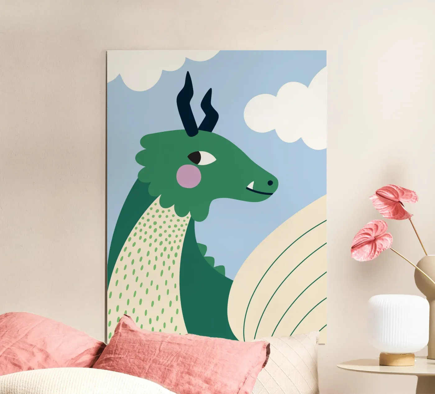 Drago verde poster da Edina Varga Designs