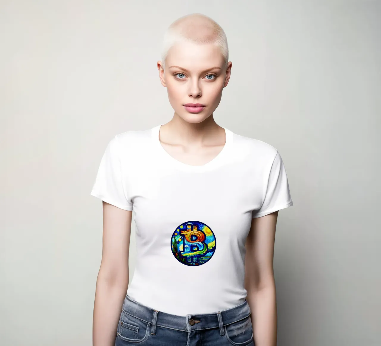 BTC... viewed via the V.Gogh-node t-shirt da donna da Crypto_Jungle