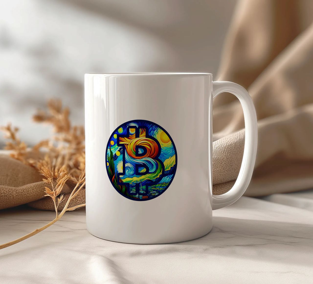 BTC... viewed via the V.Gogh-node tazza in ceramica da Crypto_Jungle