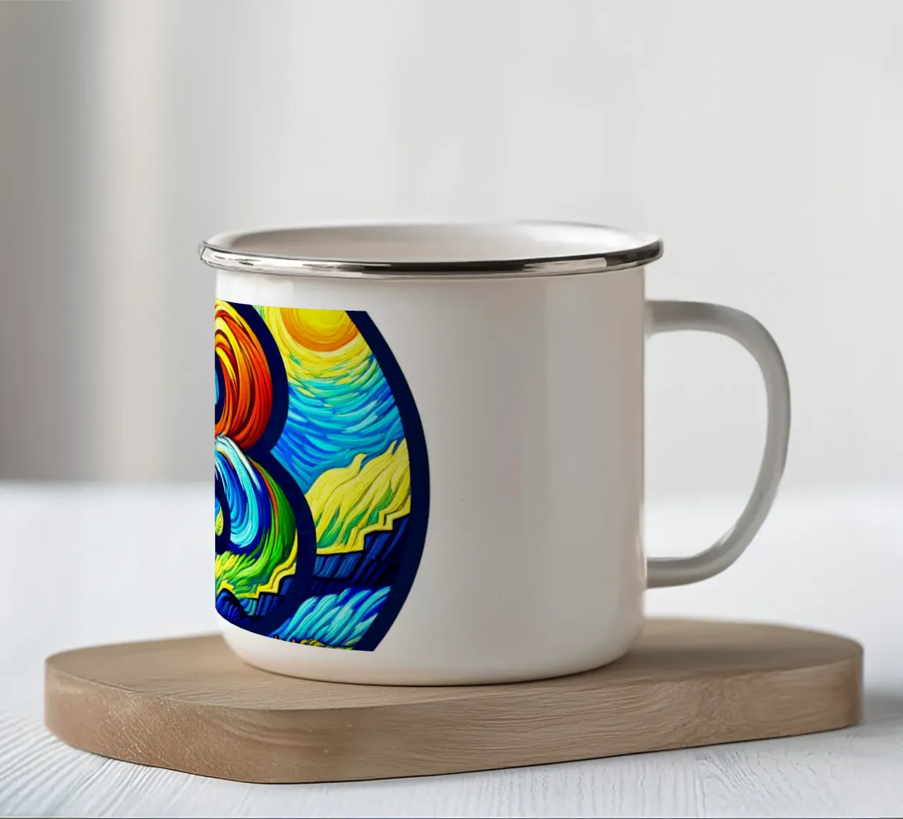 BTC... viewed via the V.Gogh-node mug en émail de Crypto_Jungle