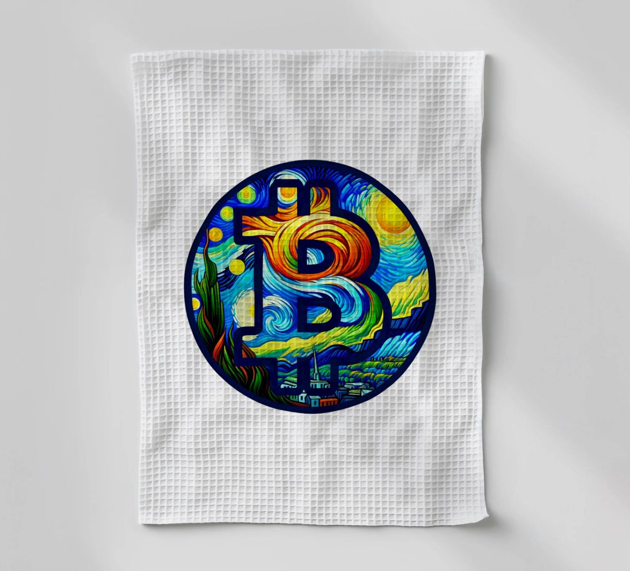 BTC... viewed via the V.Gogh-node canovaccio da cucina da Crypto_Jungle