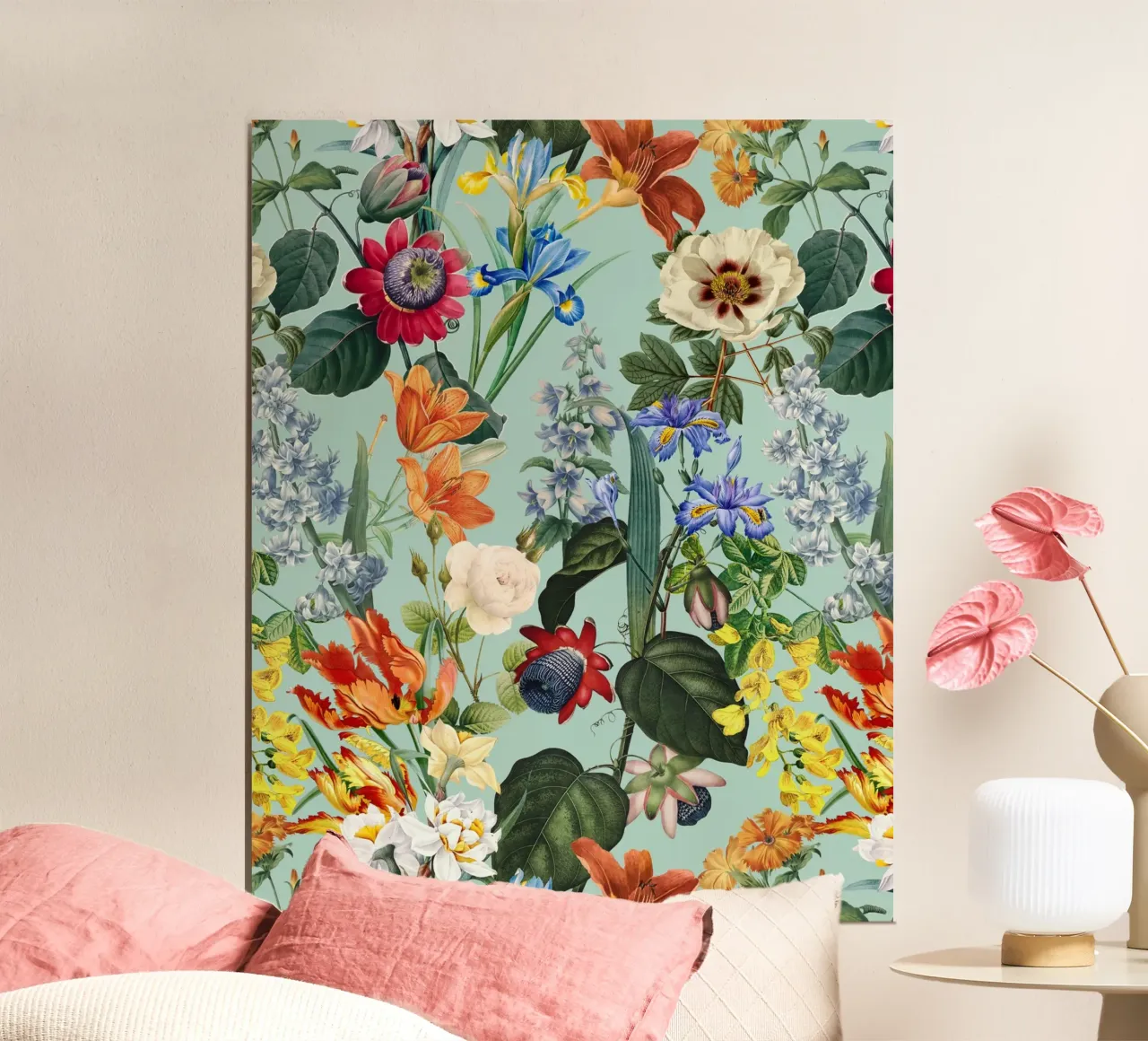 Giardino di fiori esotici d'epoca poster con telaio in legno da Flower Garden - Uta Naumann