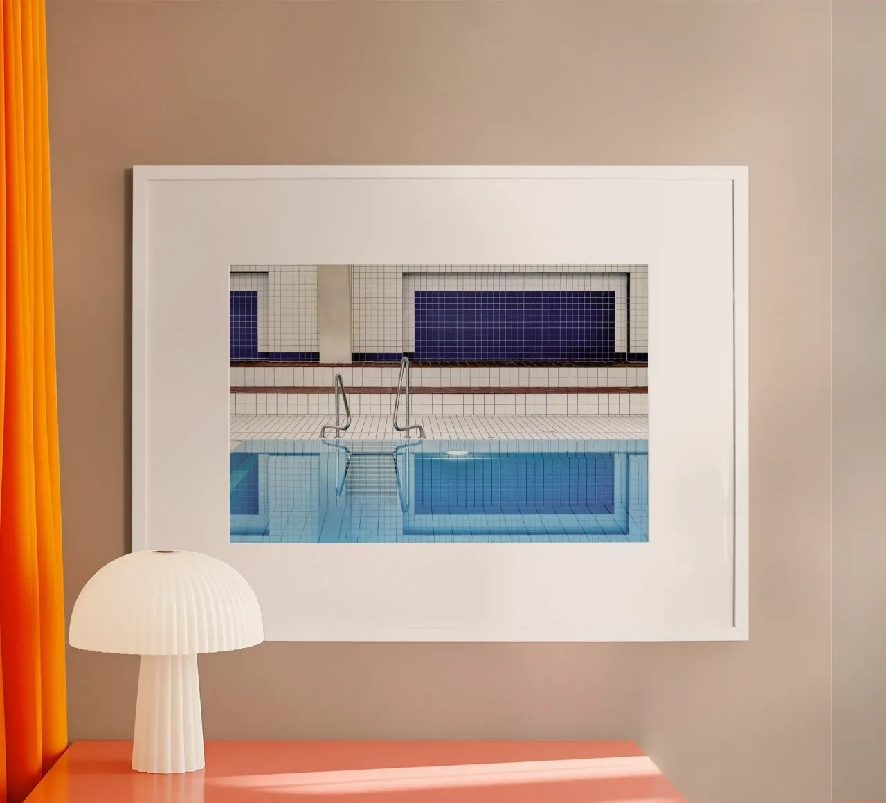 Swimming - Renate Reichert poster con telaio in legno da Pictufy