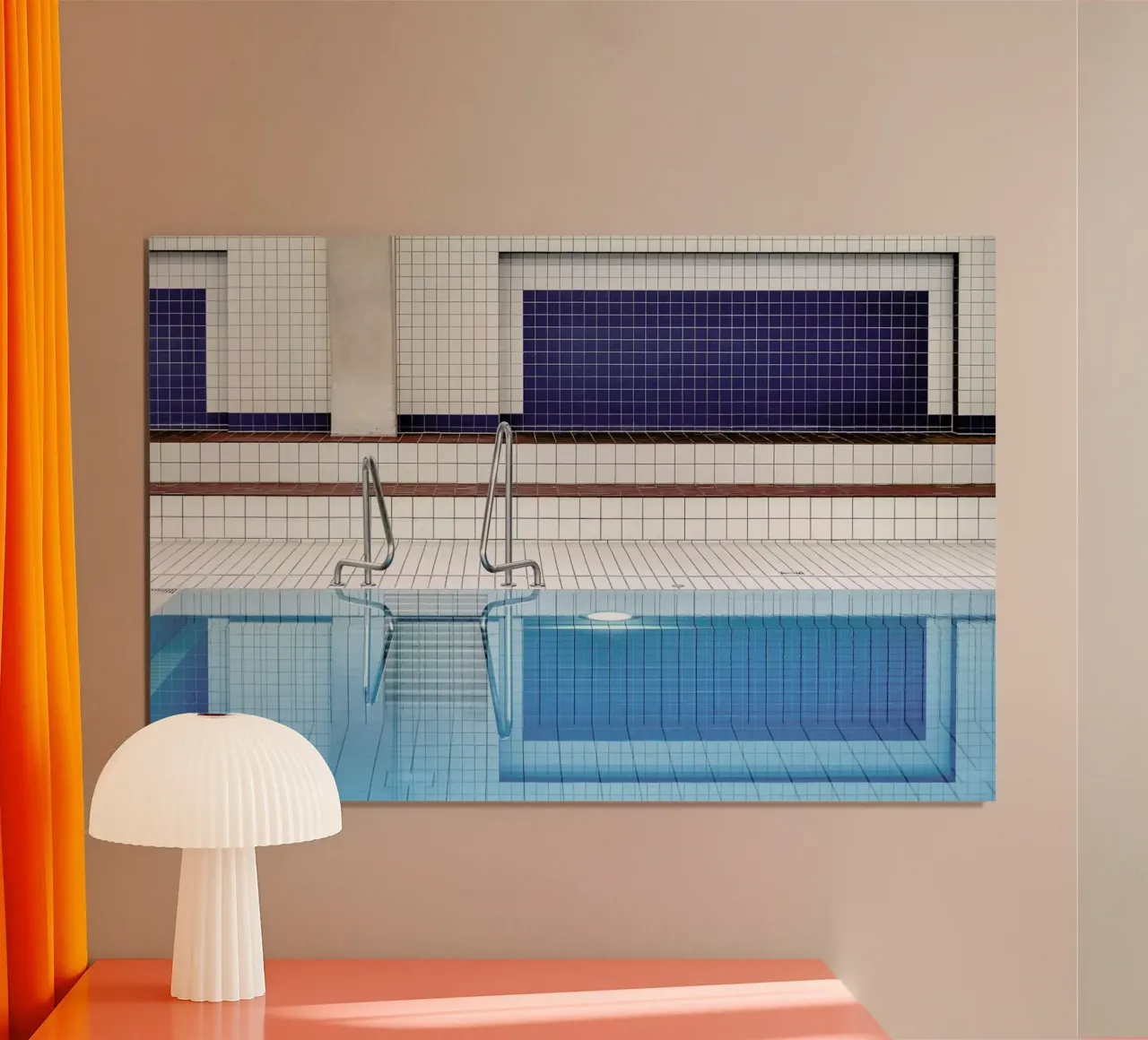 Swimming - Renate Reichert poster con telaio in legno da Pictufy