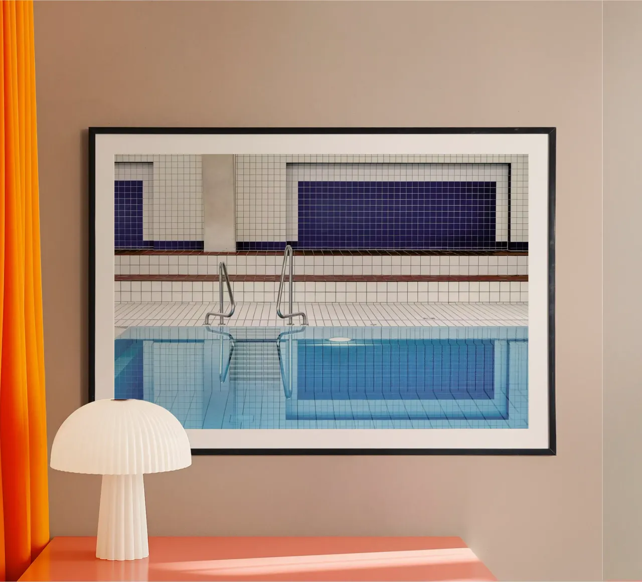 Swimming - Renate Reichert poster con telaio in legno da Pictufy