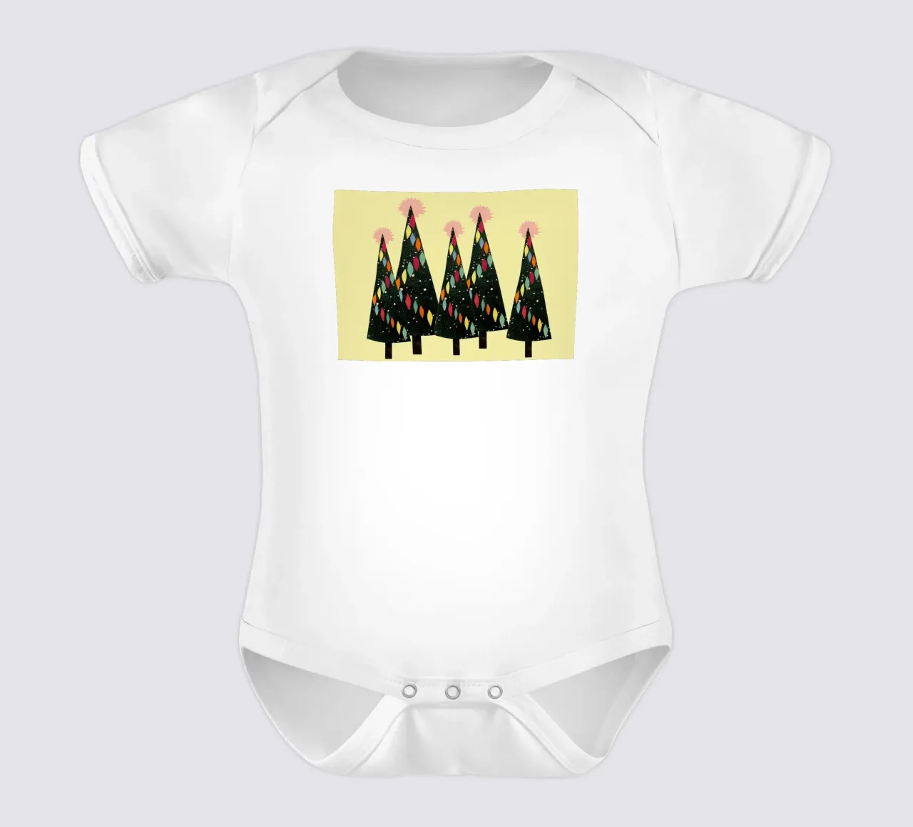 Forêt de Noël (jaune) body bébé de Cassia Beck Collage