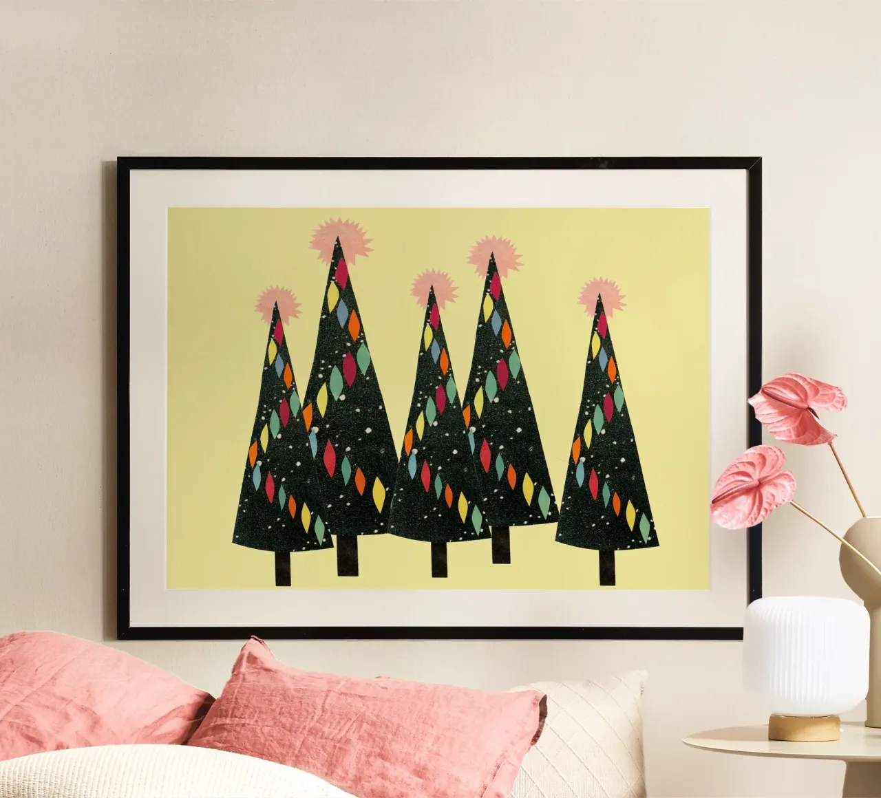 Forêt de Noël (jaune) hahnemühle de Cassia Beck Collage