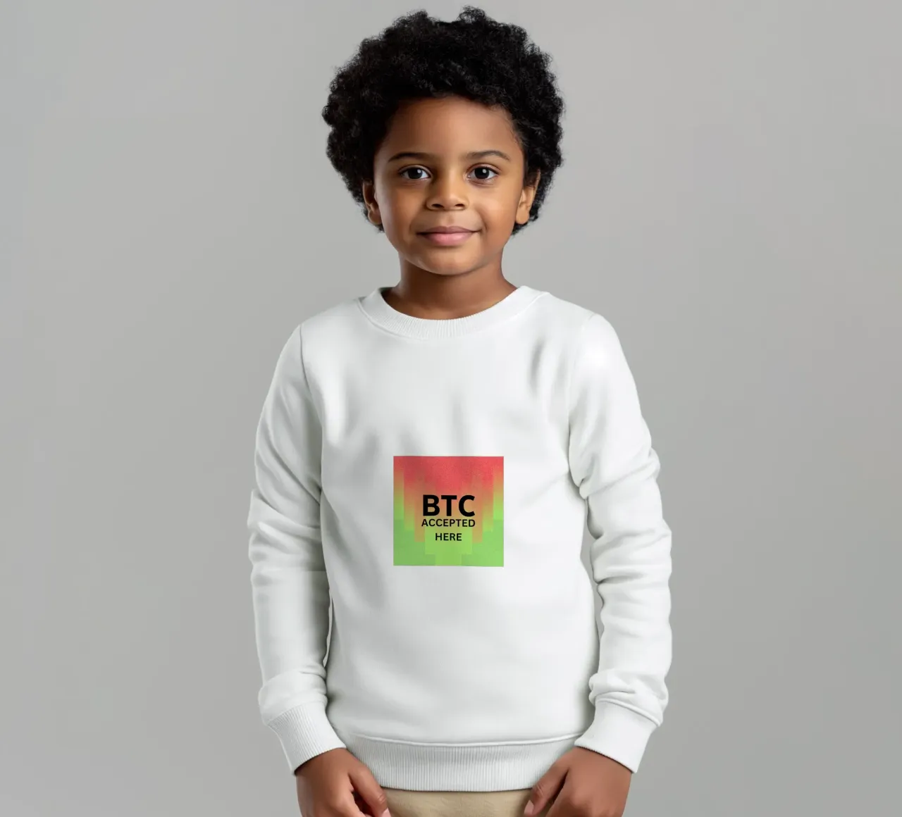 BTC...accepted here... accepted anywhere felpa bambino da Crypto_Jungle