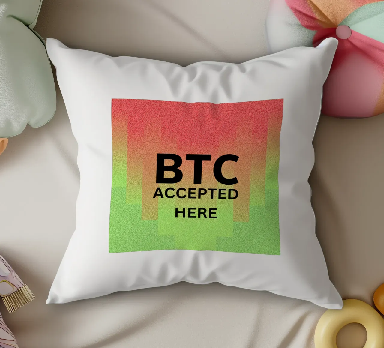 BTC...accepted here... accepted anywhere cuscino da Crypto_Jungle
