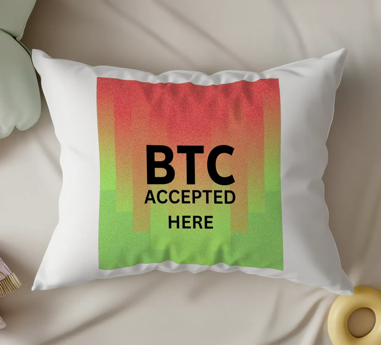 BTC...accepted here... accepted anywhere cuscino da Crypto_Jungle