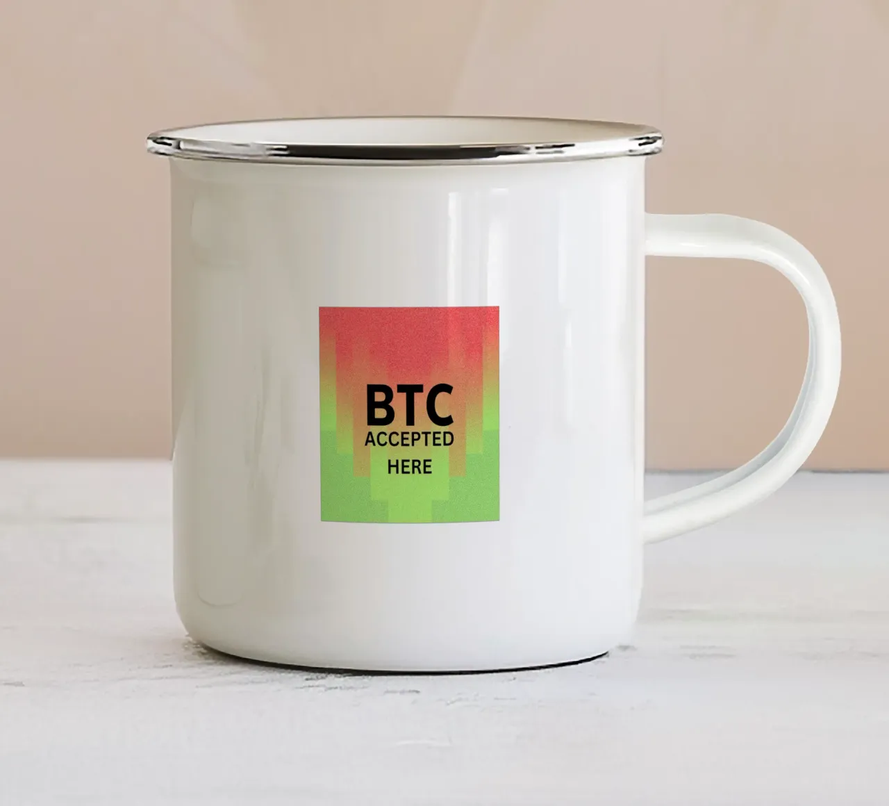 BTC...accepted here... accepted anywhere tazza in smalto da Crypto_Jungle