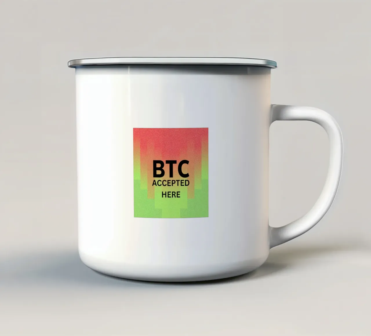 BTC...accepted here... accepted anywhere tazza in smalto da Crypto_Jungle