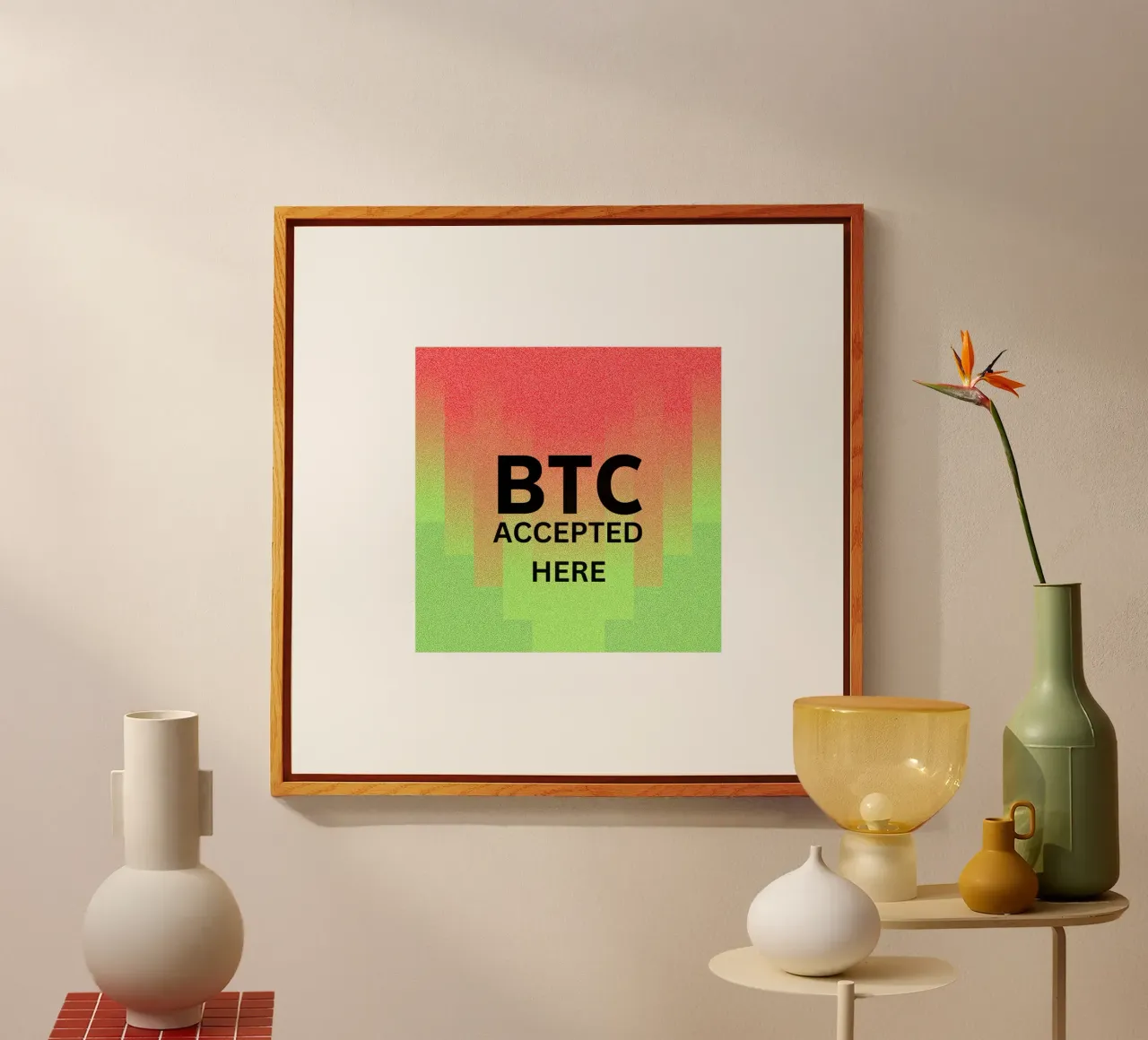BTC...accepted here... accepted anywhere plexiglass da Crypto_Jungle