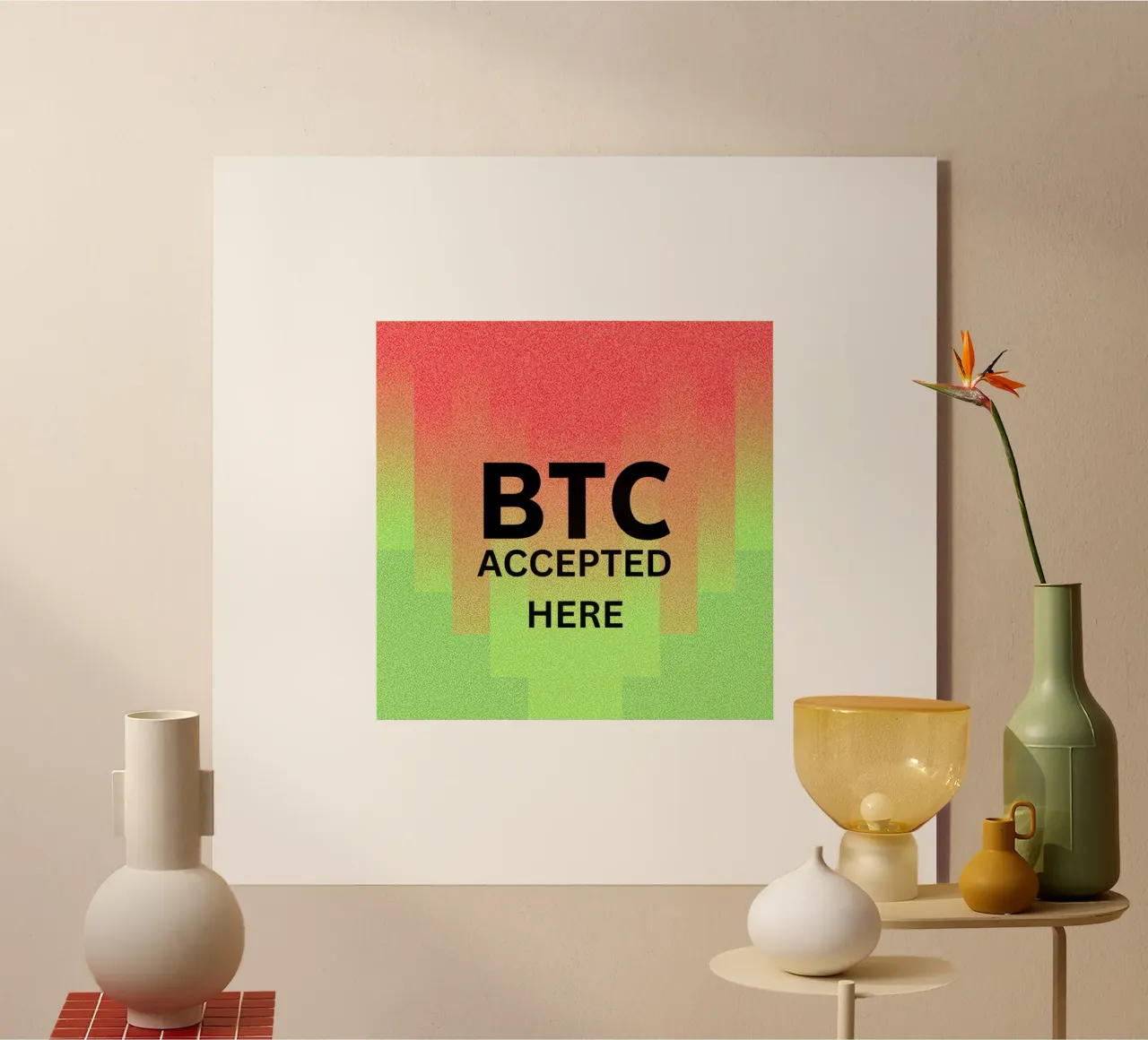 BTC...accepted here... accepted anywhere plexiglass da Crypto_Jungle