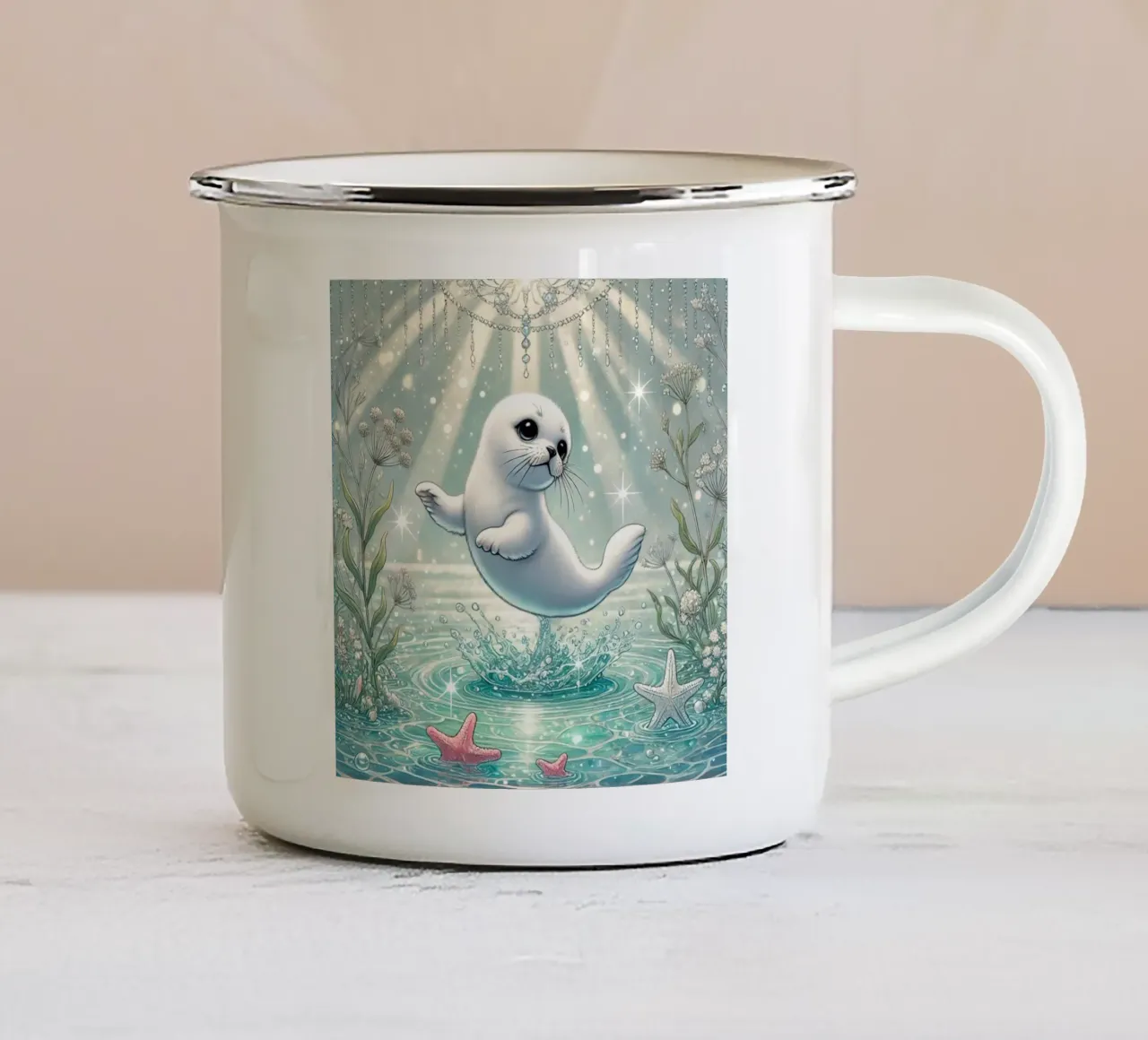 Delizia del cucciolo di foca danzante tazza in smalto da FluffyToons