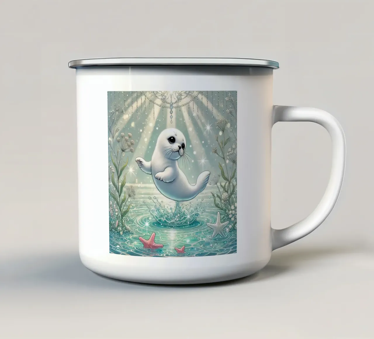 Delizia del cucciolo di foca danzante tazza in smalto da FluffyToons