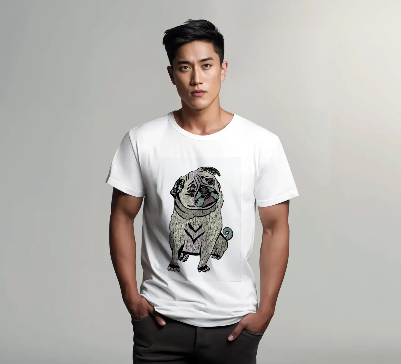 Ares The Pug t-shirt da Pom Graphic Design