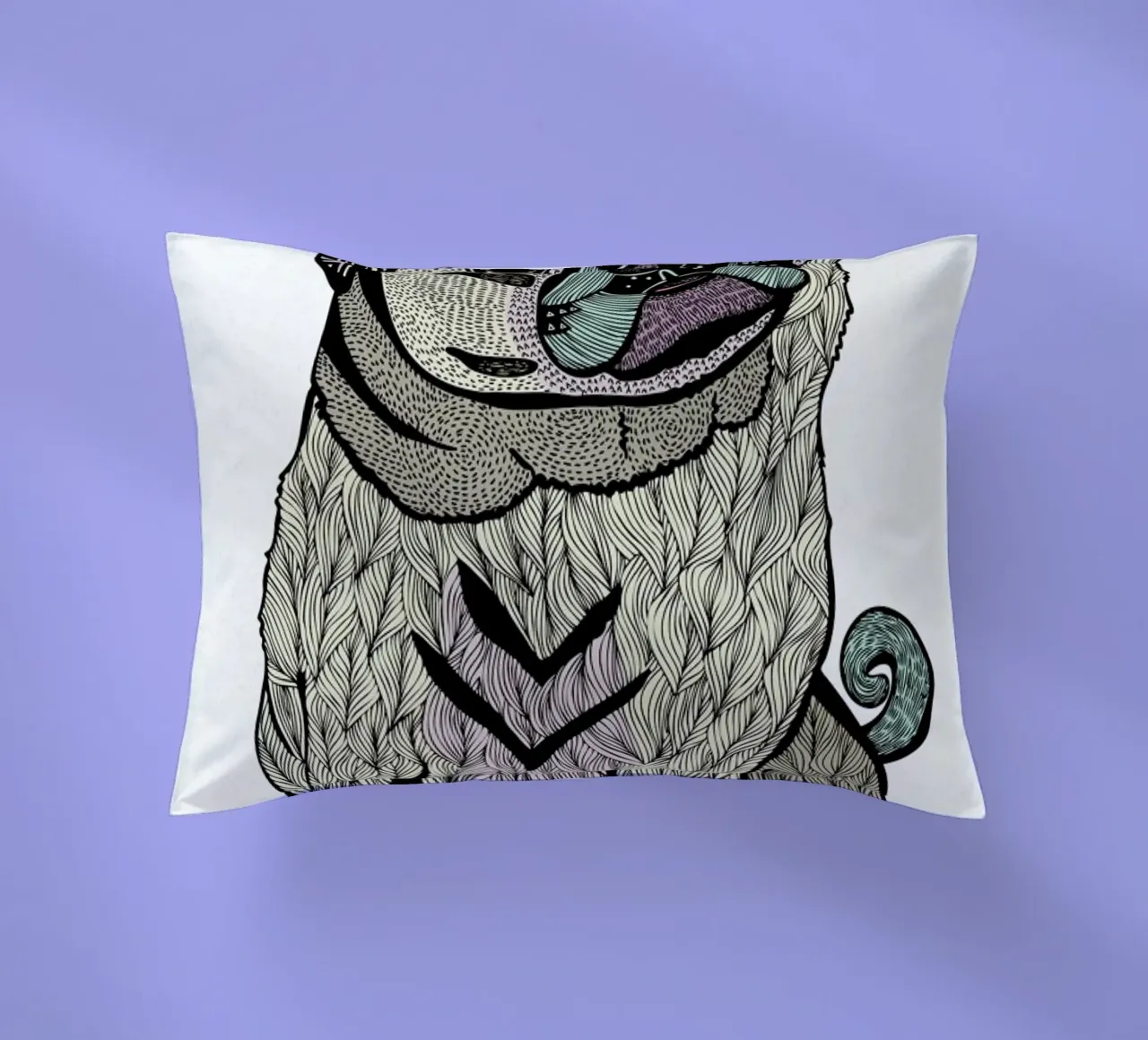 Ares The Pug decorative cushion by Pom Graphic Design