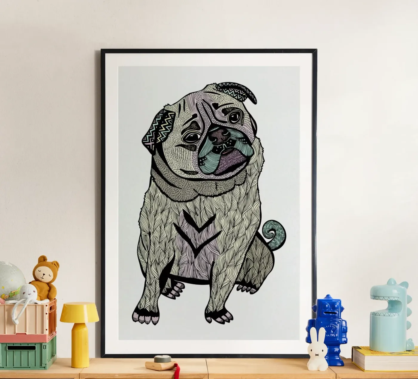 Ares The Pug poster da Pom Graphic Design