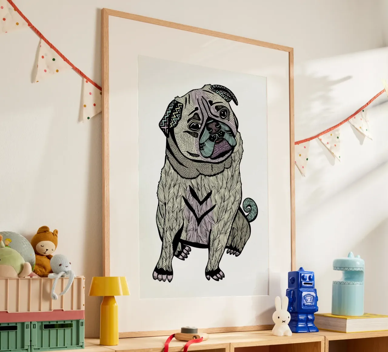 Ares The Pug carta hahnemühle da Pom Graphic Design
