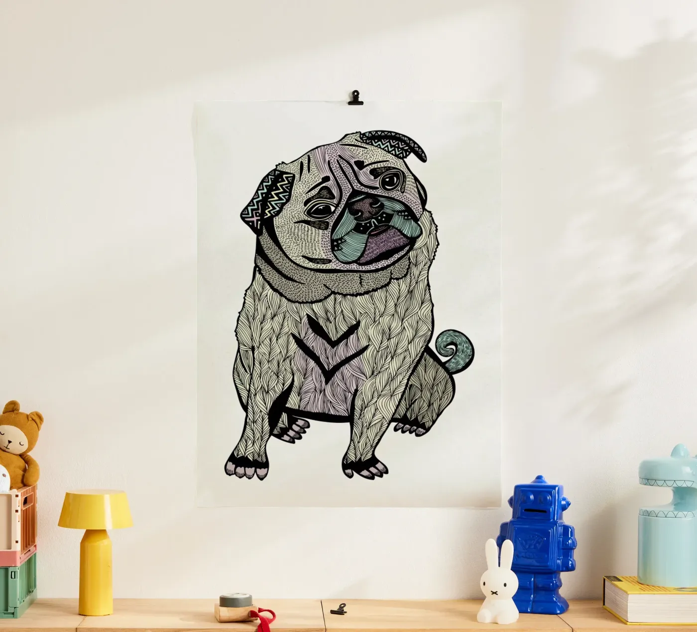 Ares The Pug poster da Pom Graphic Design