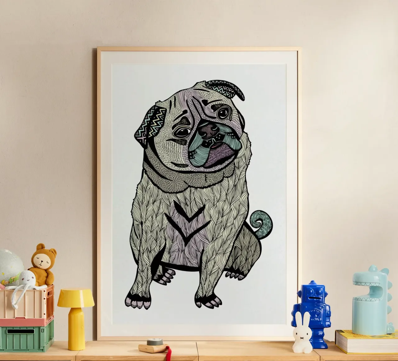 Ares The Pug carta hahnemühle da Pom Graphic Design