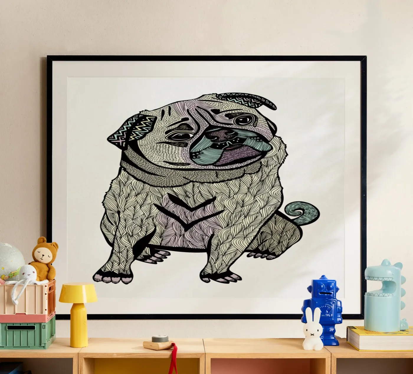 Ares The Pug poster da Pom Graphic Design