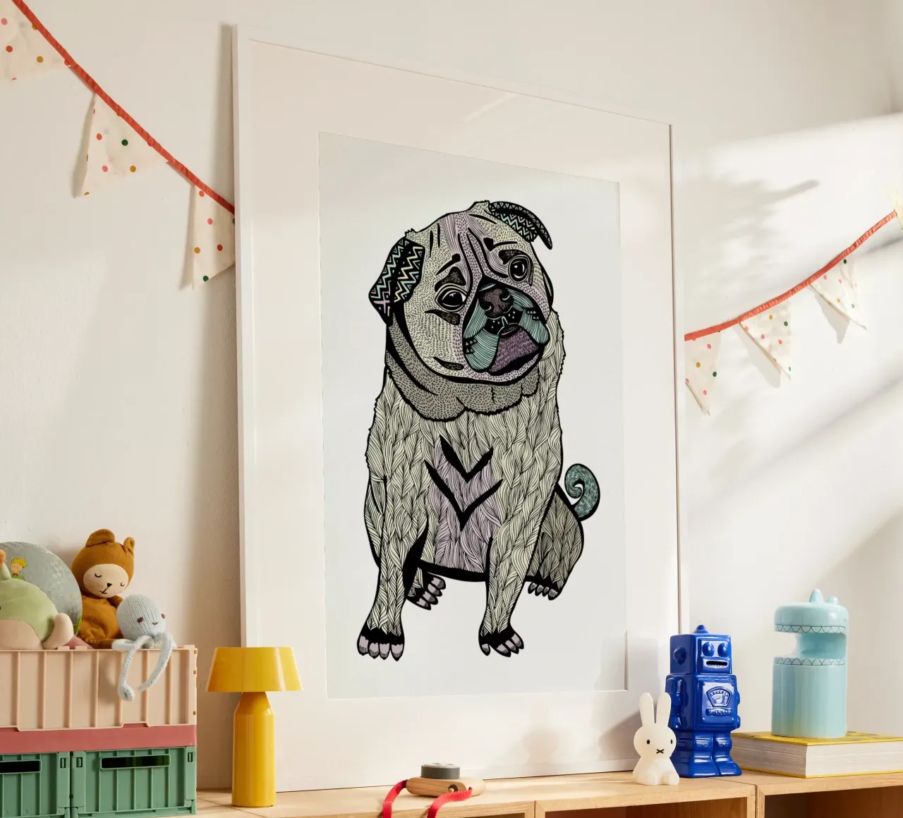 Ares The Pug carta hahnemühle da Pom Graphic Design