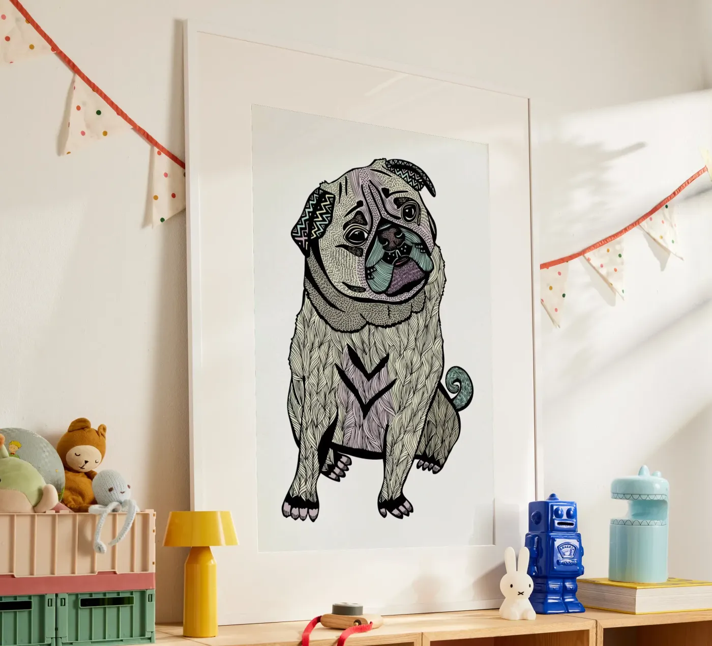 Ares The Pug poster da Pom Graphic Design