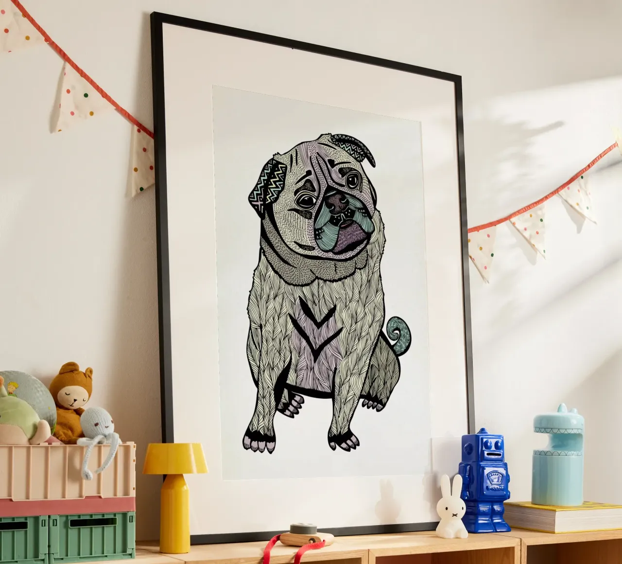 Ares The Pug carta hahnemühle da Pom Graphic Design